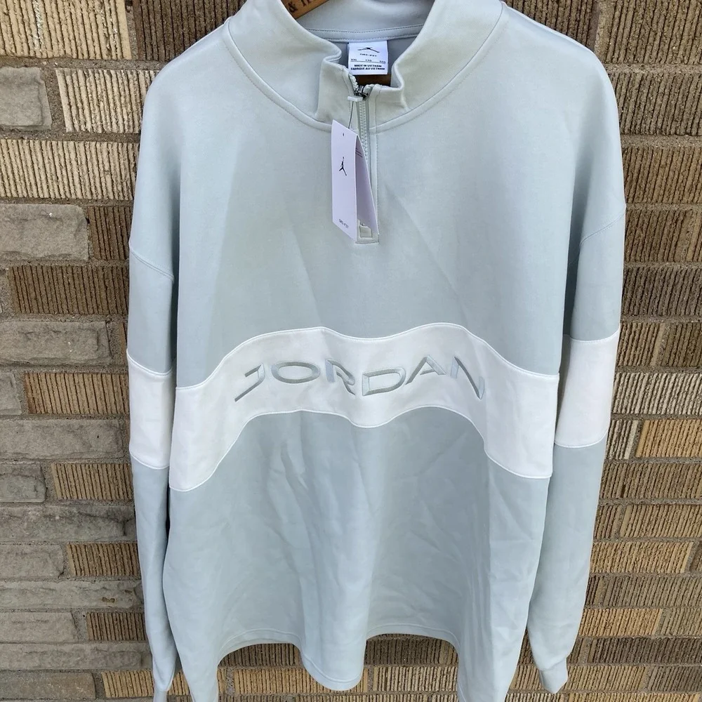 Jordan 1/4 Zip‎ Pullover Golf Shirt Men's Size 2XL Sport Gray White HF9919-034